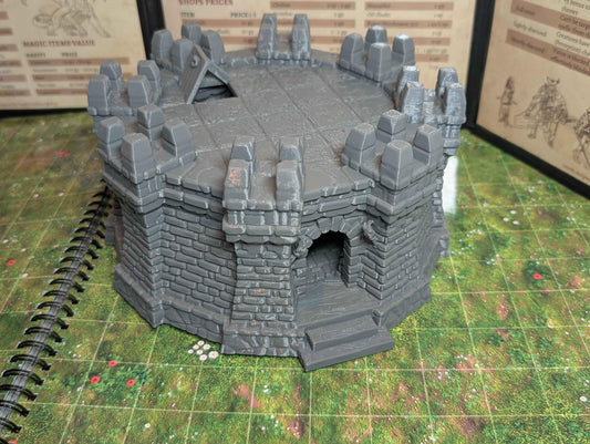 Ulvheim Tower Small - Medieval Stone Defense Terrain for Fantasy Tabletop, Dungeons and Dragons, Age of Sigmar, Warhammer 28mm Scenery