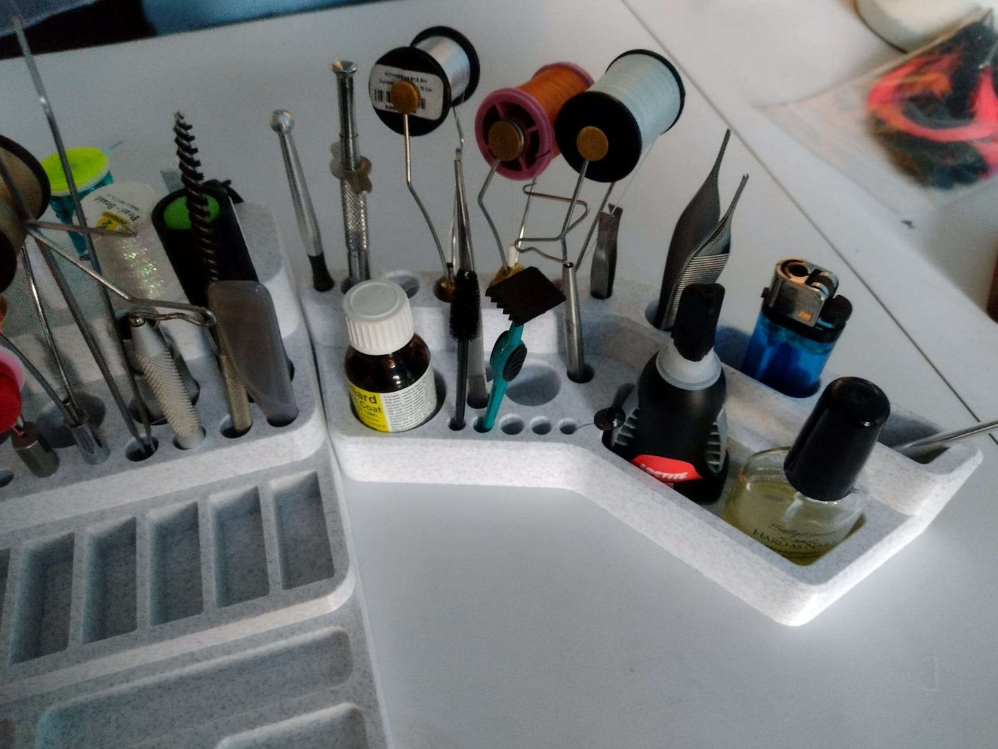 Fly Tying Bench Organiser - Bead tray and tool holders