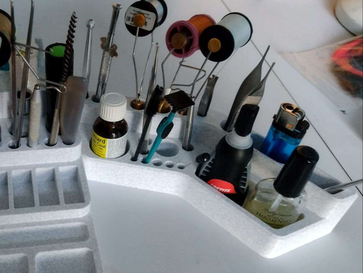 Fly Tying Bench Organiser - Bead tray and tool holders