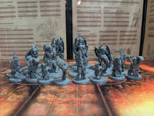 18 Demons and Hellspawn Miniatures for D&D, Pathfinder and TTRPG