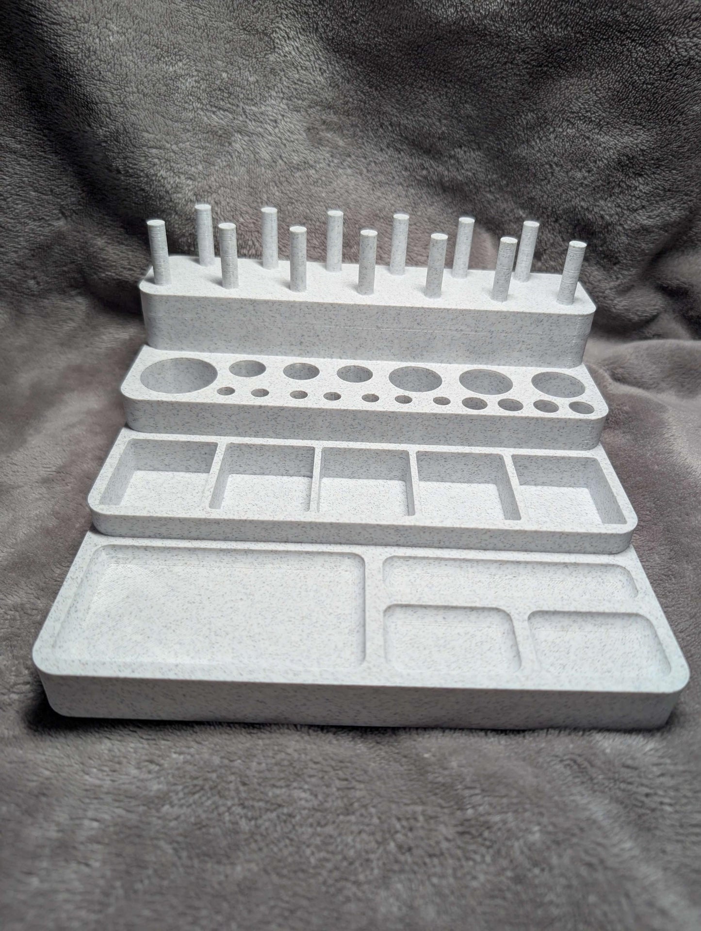 Fly Tying Bench and Organiser - Bobbin Pins, Hook and Bead Trays and holders for tools