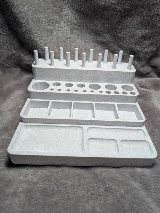 Fly Tying Bench and Organiser - Bobbin Pins, Hook and Bead Trays and holders for tools